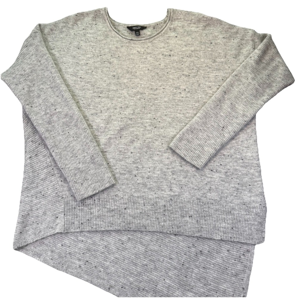 Simply Vera Vera Wang Women's Sweater Size XXL Gray Knit‎ Asymmetrical EUC